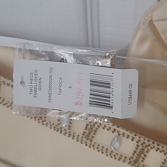 NWT Bebe Two Piece Embellished Gown Formal Sleeveless Toulle Skirt - Picture 7 of 7